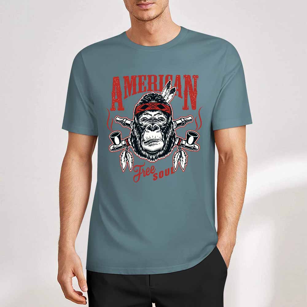 New 2025 Pure cotton short sleeved T-shirt Front print Multiple colors