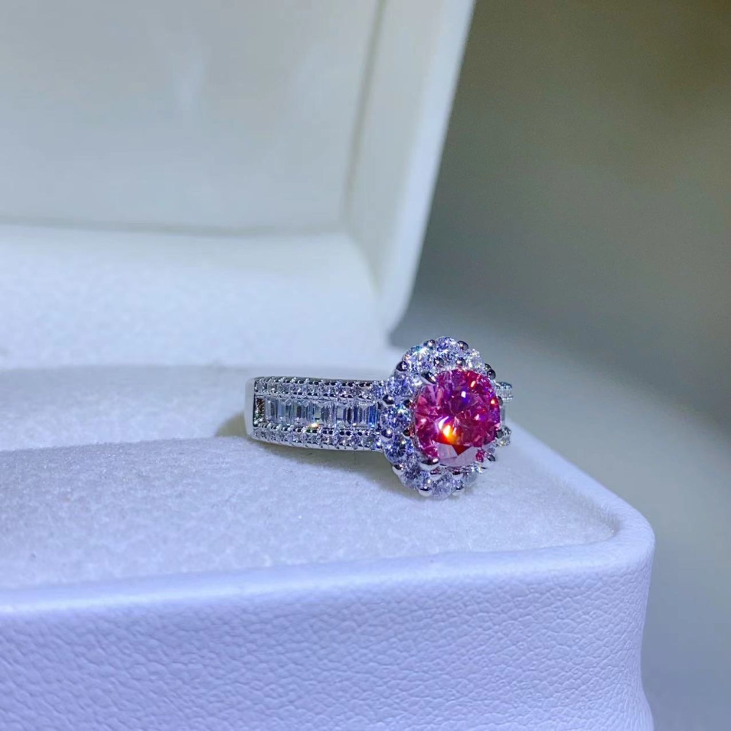 Bague en argent sterling 925 avec moissanite de 1 carat