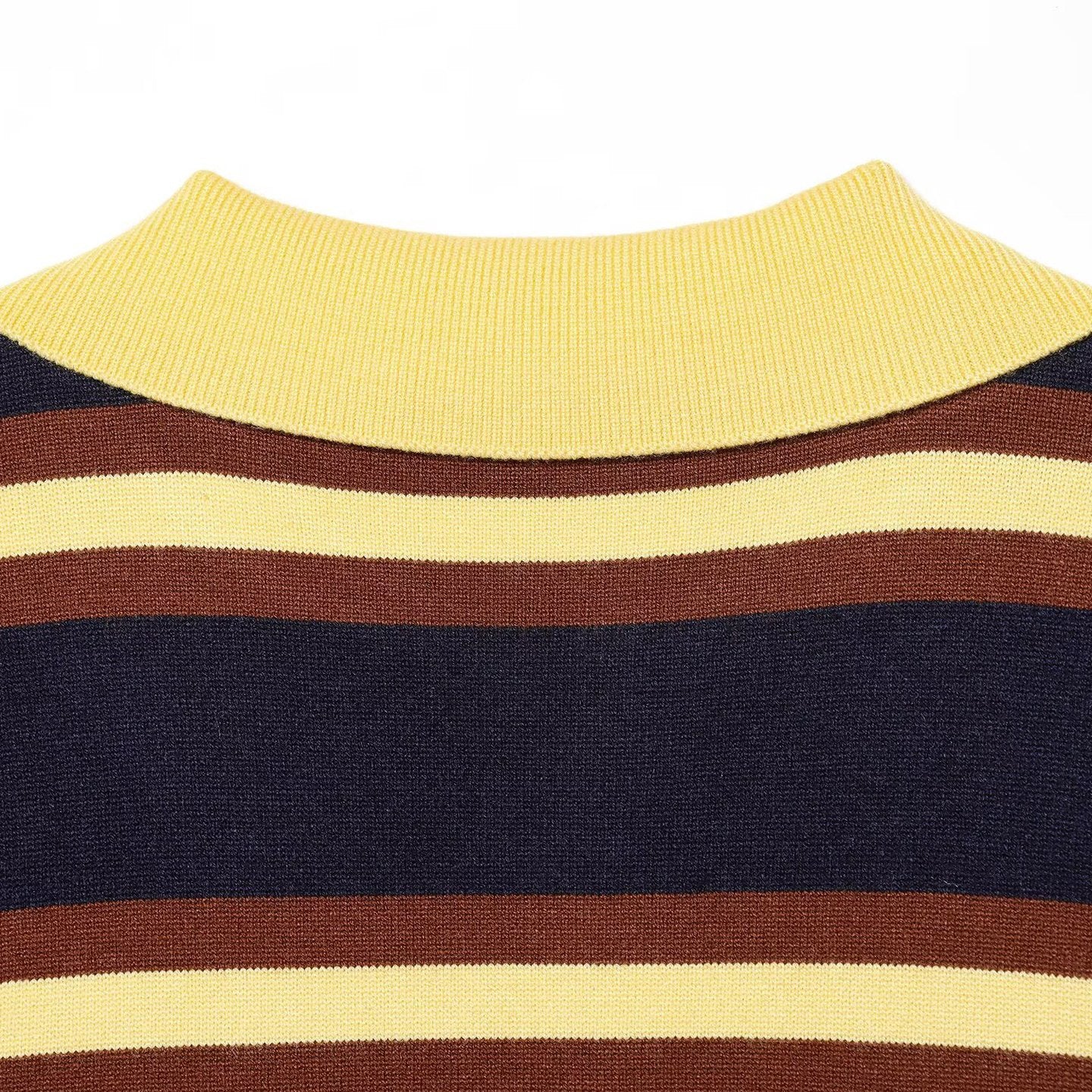 Striped knitted polo shirt