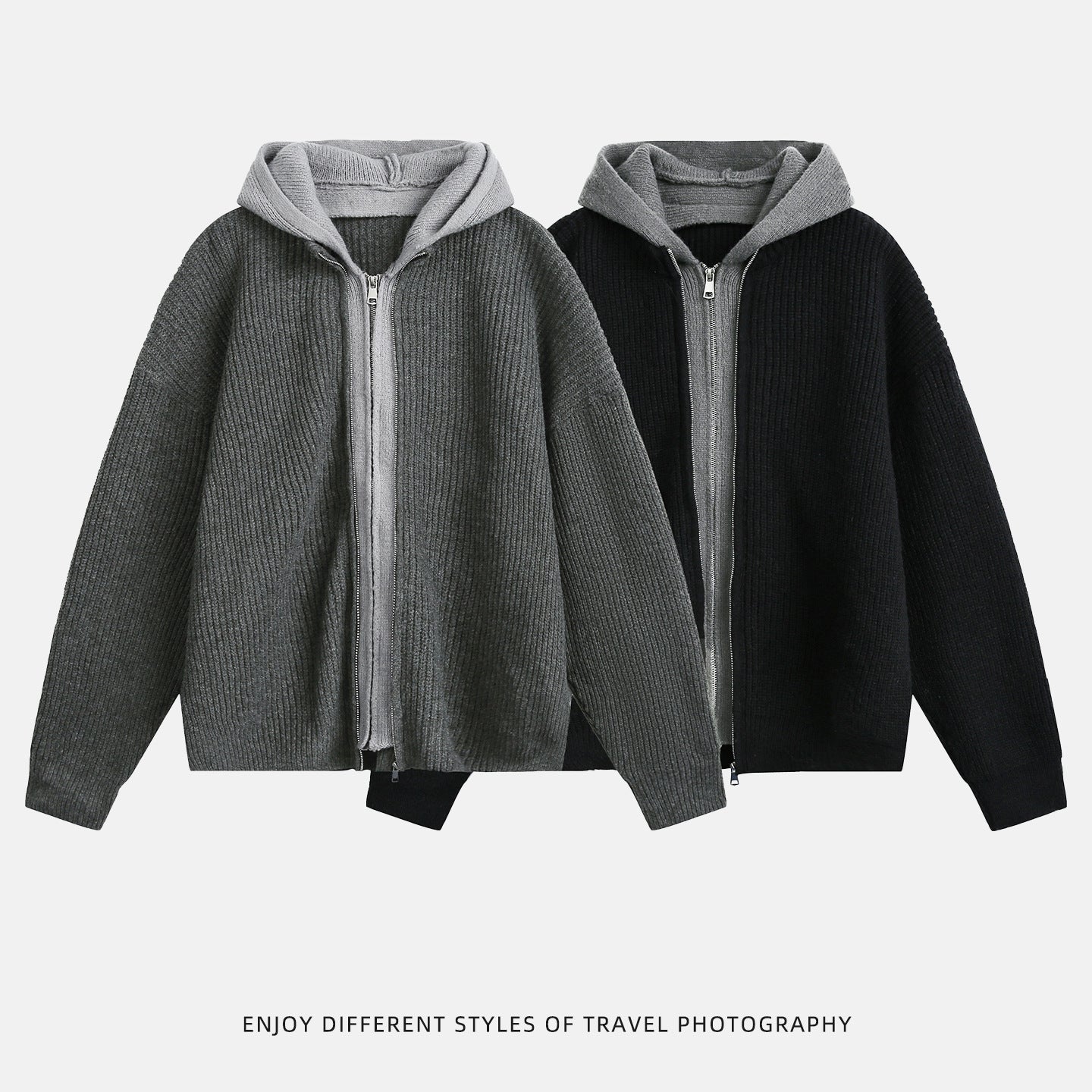 Hooded long sleeved sweater