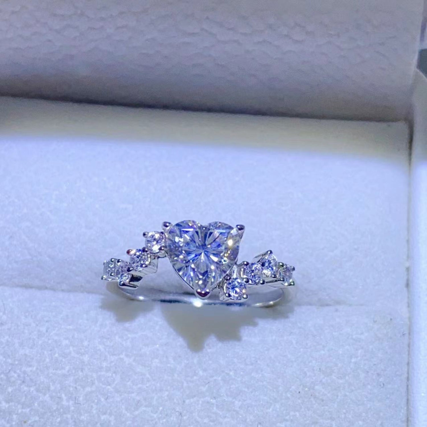 Bague en argent sterling 925 avec moissanite de 1 carat