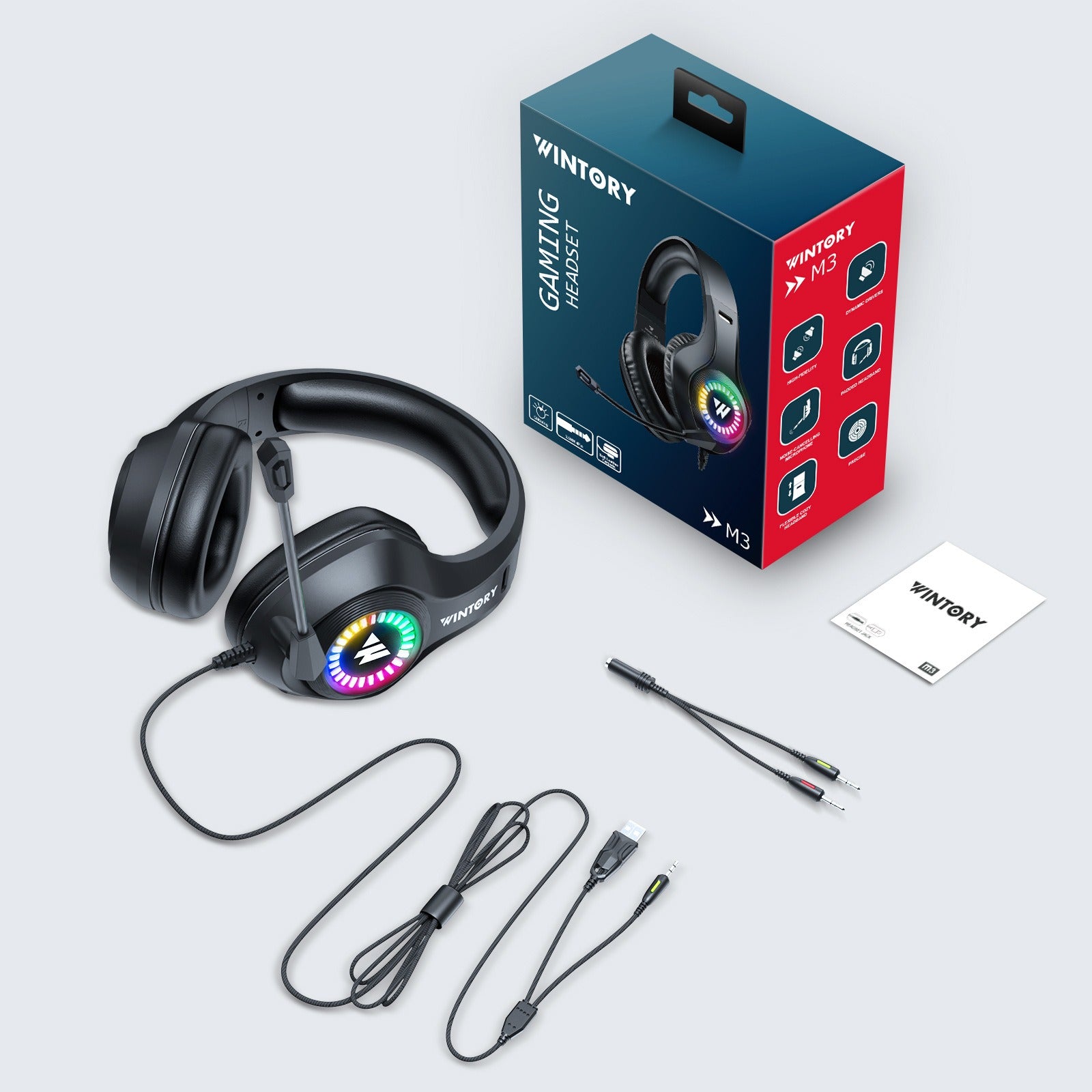 Casque de jeu monté sur la tête, écouteurs filaires lumineux pour e-sports, téléphones portables, ordinateurs, casques d'ancrage cool