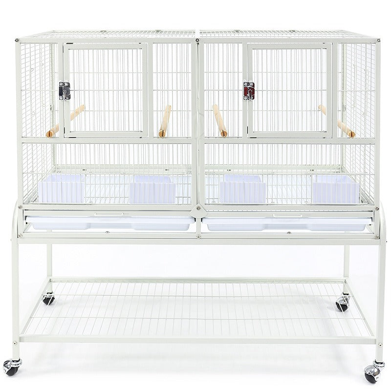 Cage d'élevage pour grands groupes d'oiseaux, cage à perroquets à trois niveaux, grande cage assortie, cage Xuanfeng en peau de tigre et pivoine
