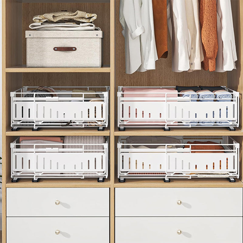 Telescopic Kitchen Drawer Organizer, Adjustable Slide-Out Storage Rack (33-49cm)