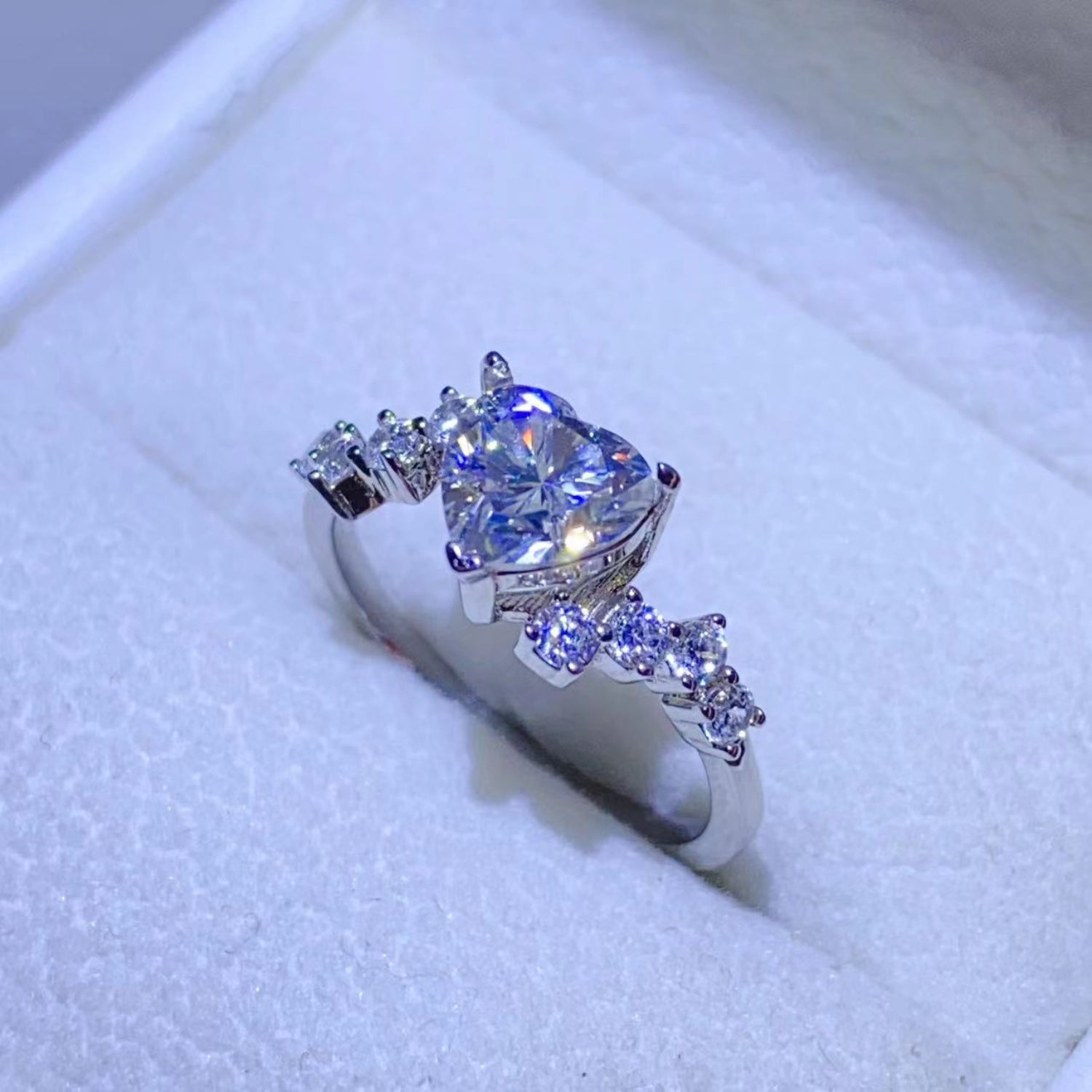 Bague en argent sterling 925 avec moissanite de 1 carat
