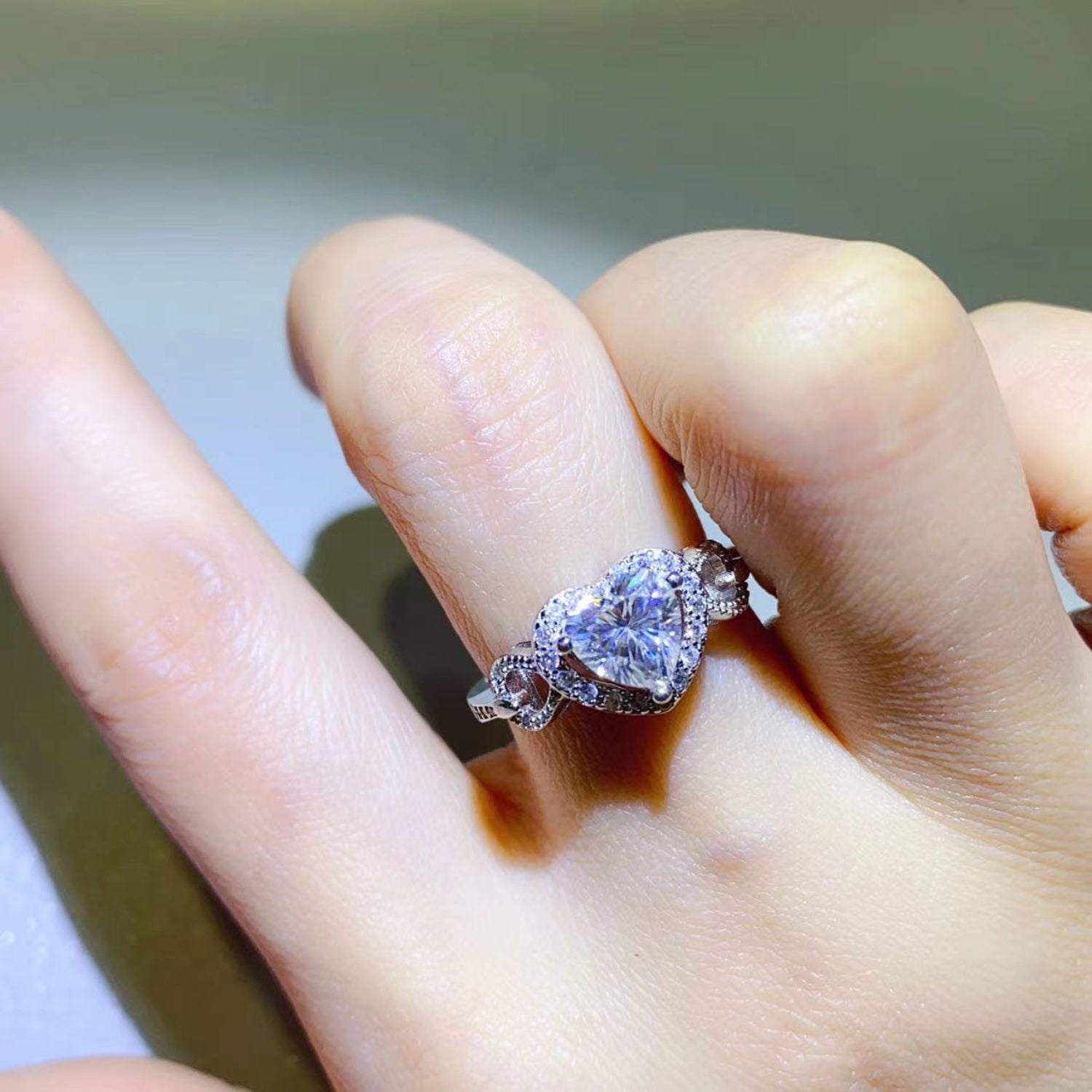 Bague en argent sterling 925 avec moissanite de 1 carat