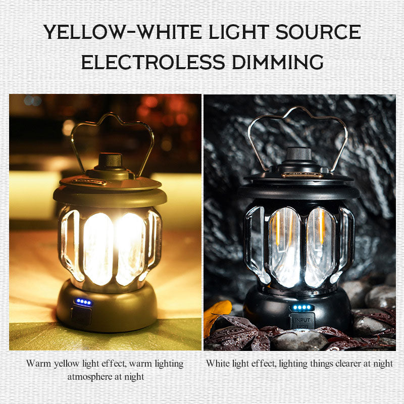 Led retro outdoor camping lamp white long battery life rechargeable tent camping lamp