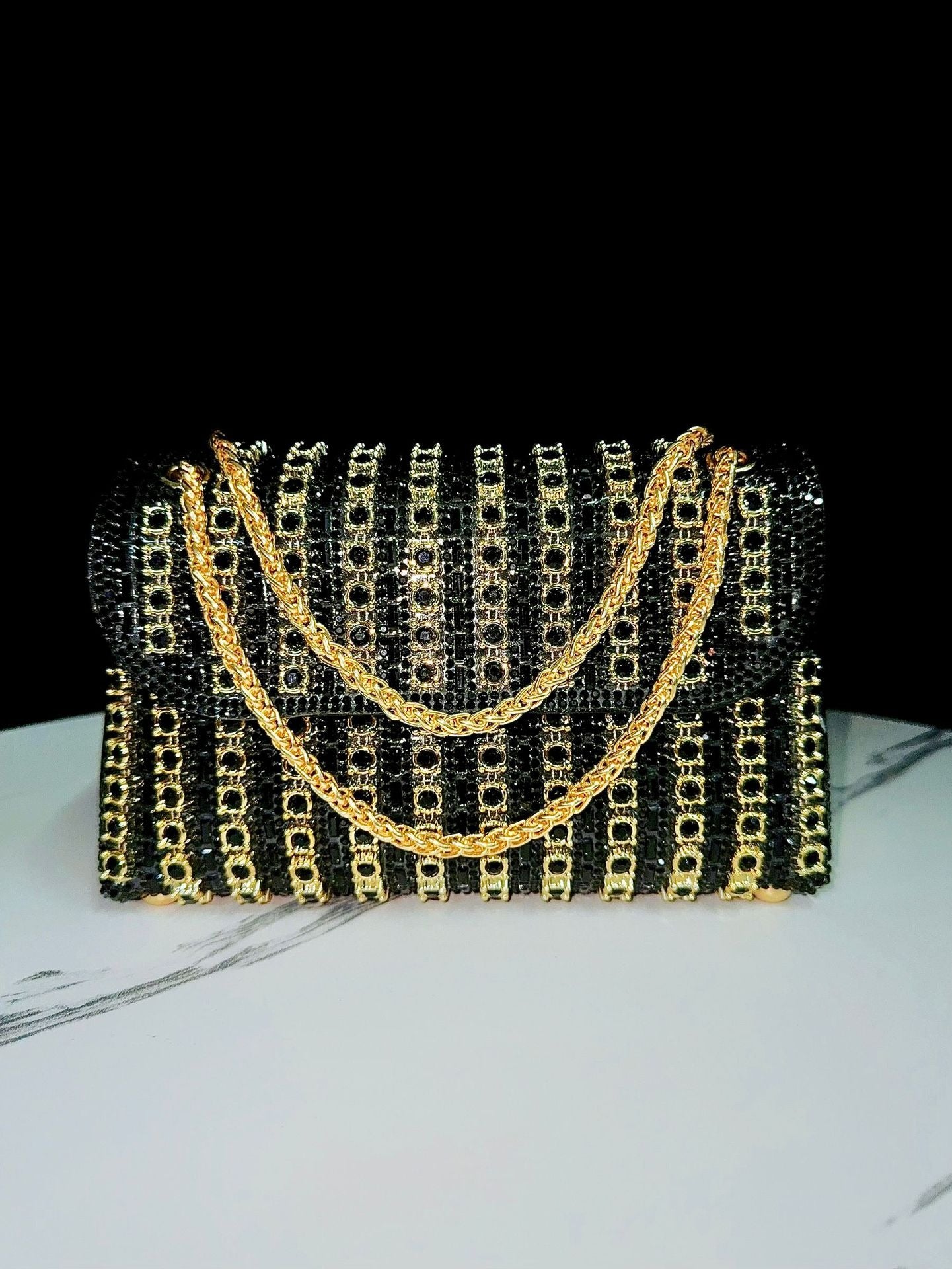 Nouvelle robe de soirée, mondaine, sac à main en strass, sac cheongsam à chaîne sertie de diamants, bandoulière, sac de banquet, sac à main pour femme