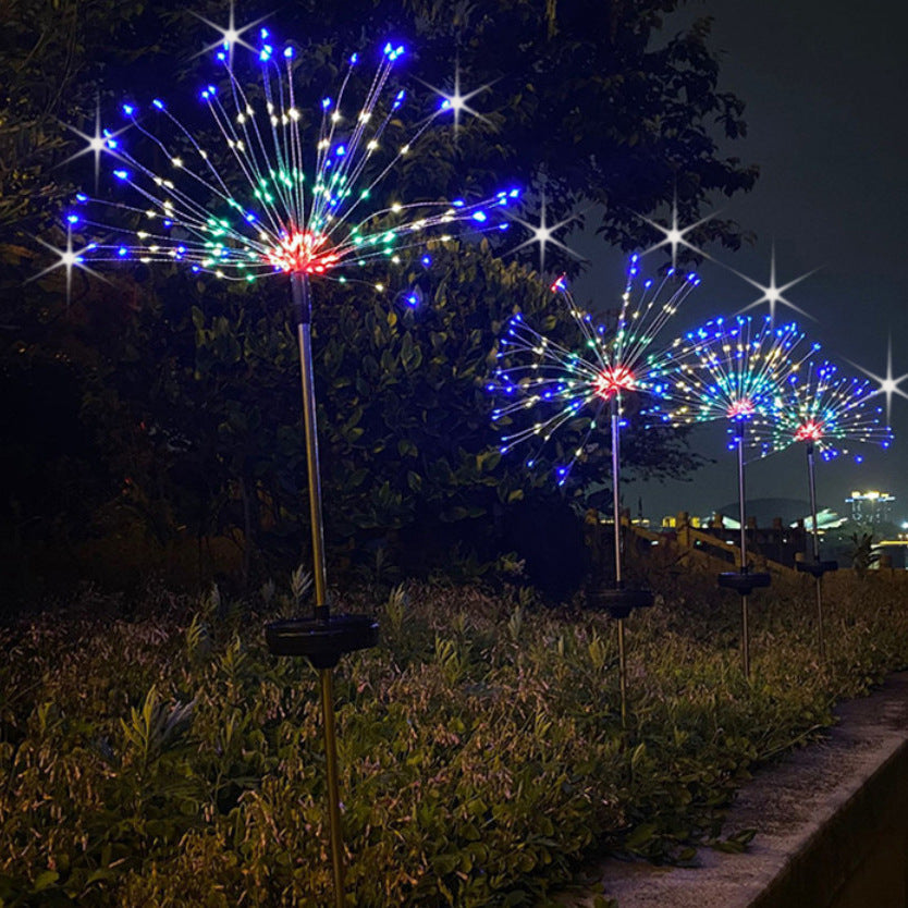 Feux d'artifice solaires à LED, boules lumineuses, guirlandes lumineuses gypsophiles pour jardin, pelouse, étoiles explosives