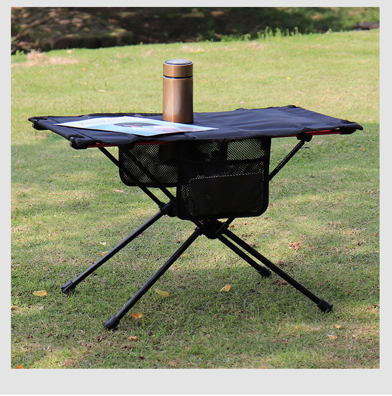 Table pliante ultra légère pour camping en plein air, camping-car, barbecue portable, pique-nique, trou pour tasse, sac pour téléphone portable, petite table