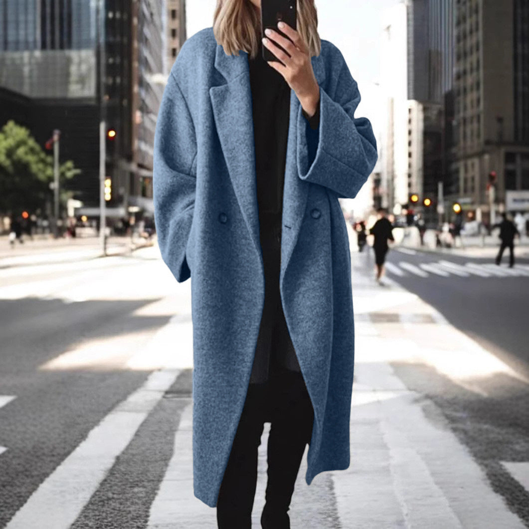 Veste coupe-vent longue en laine multicolore et multi-tailles pour femme