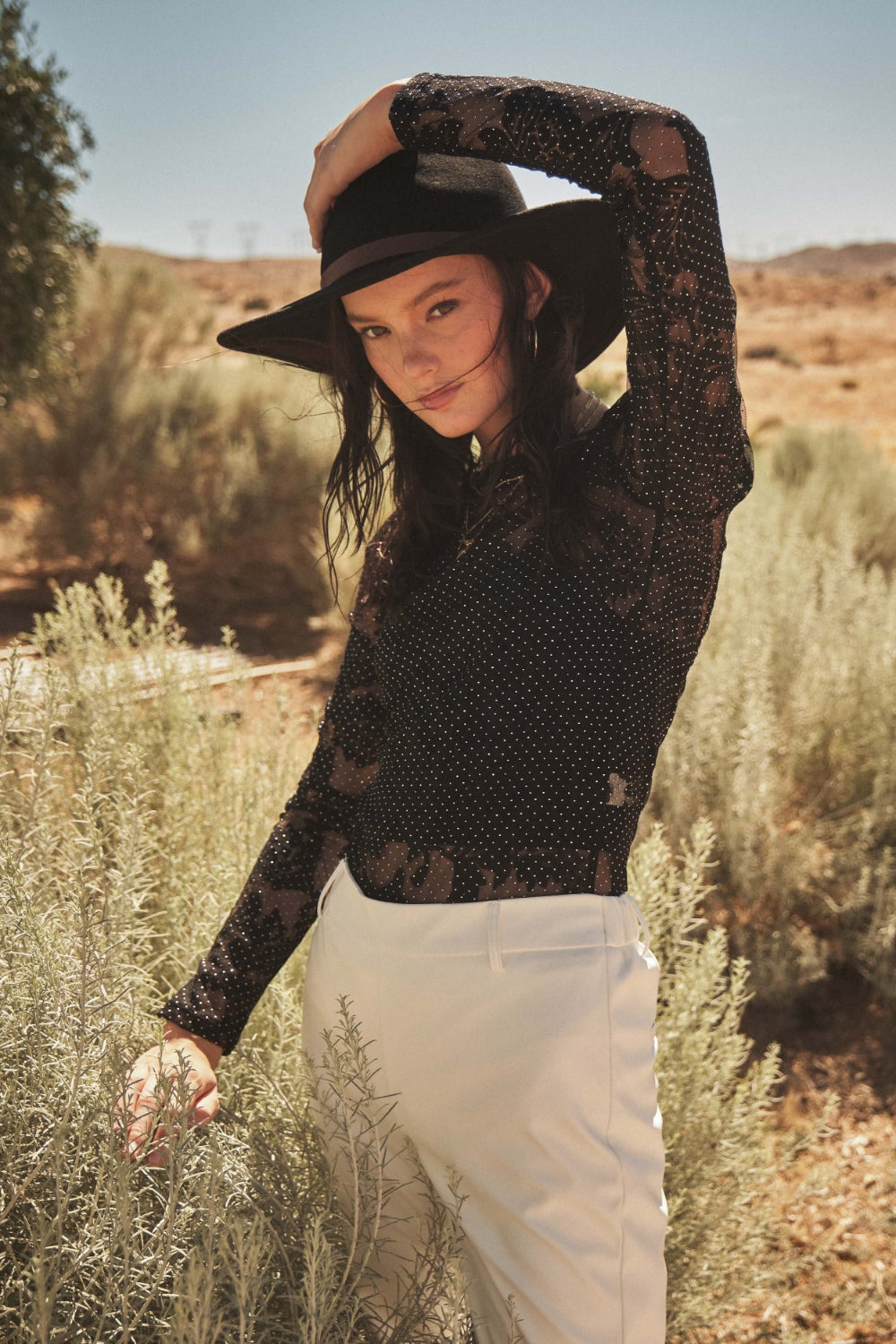 Body en maille et dentelle florale Ces Femme