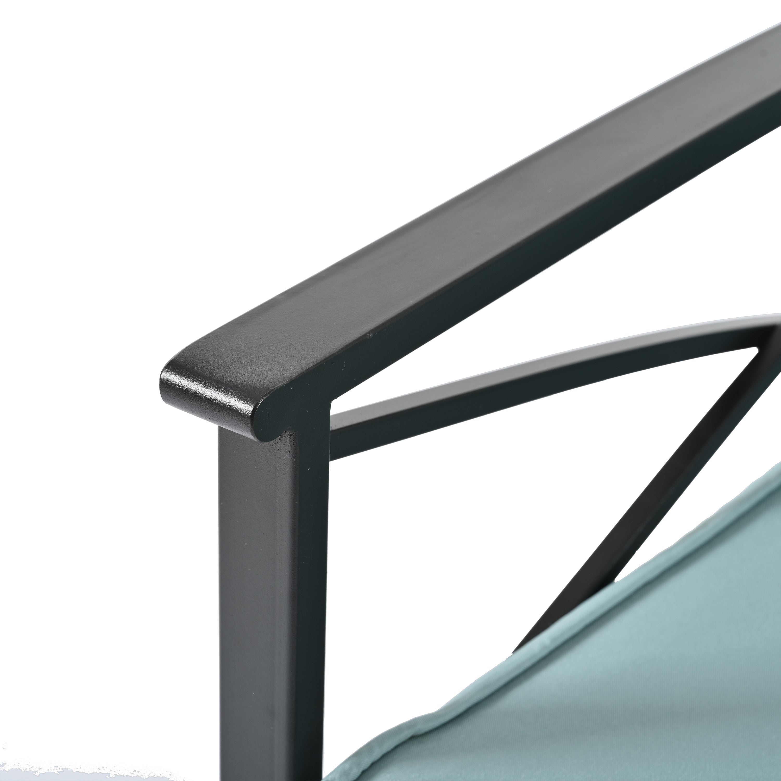 Mobilier de jardin, mobilier d'extérieur, mobilier saisonnier en osier PE, ensemble de quatre meubles en osier avec table en métal noir