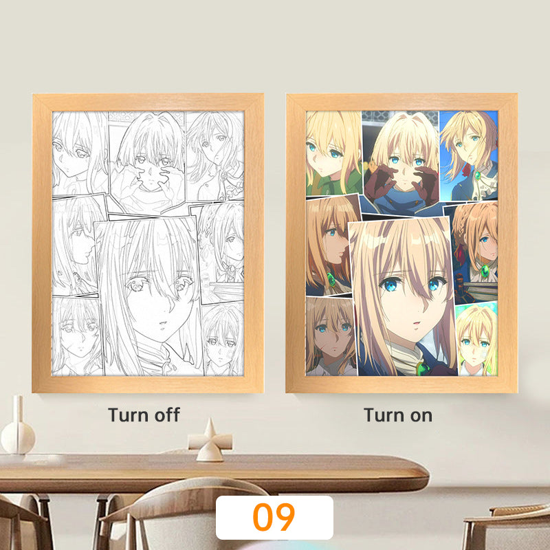 Lampe de lune à LED avec peinture lumineuse animée Kyojuro Rengoku Kimetsu Demon Slayer, cadre photo pour décoration murale de chambre, cadeaux Hoom Deco No Yaiba