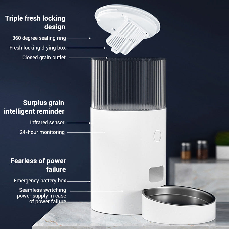 Distributeur automatique de nourriture intelligent pour animaux de compagnie, chronométré et quantitatif, pour chats et chiens