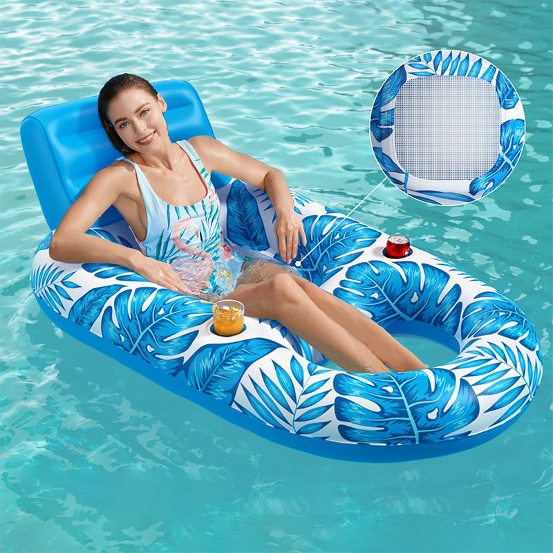 Chaise flottante gonflable pour piscine, divertissement, canapé flottant, grand dossier, fond en maille d'eau, fête au bord de la piscine