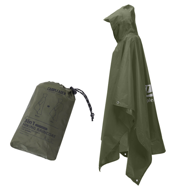 Poncho de pluie imperméable 3 en 1 pour l'extérieur : moto, camping, randonnée et voyage