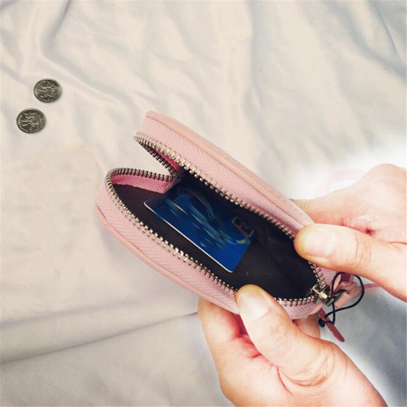 Petit portefeuille pour femme, porte-monnaie en cuir, motif cœur rouge, mini pochette tendance, porte-monnaie pour étudiante