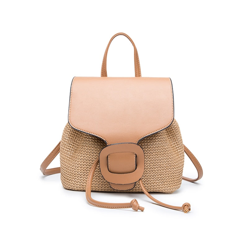 Sac à dos en paille pour femme, sac à bandoulière, sac à dos de loisirs, de plage, pour adolescentes, de qualité, pour voyage, livres