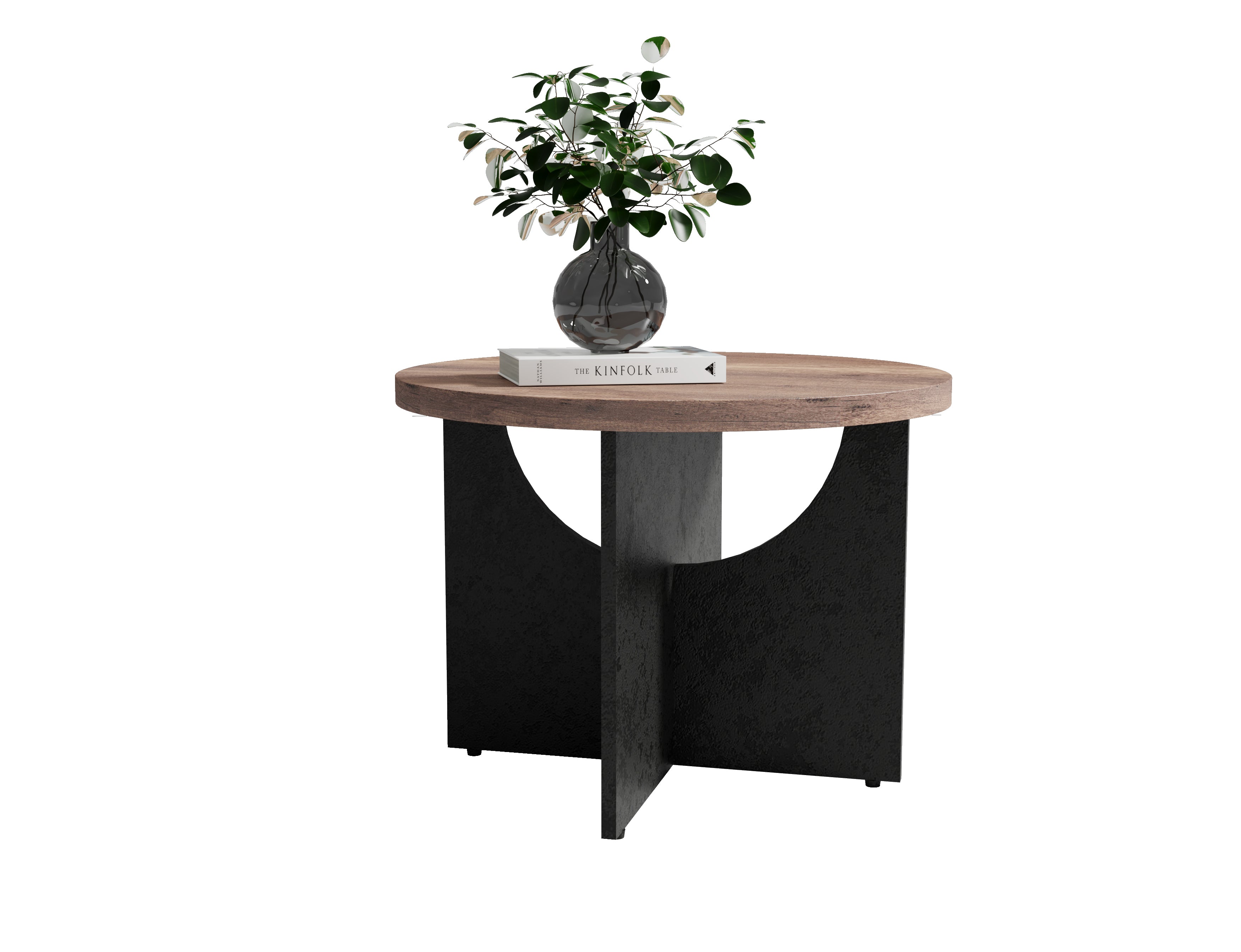 Table basse ronde rétro moderne de 35 pouces pour salon et chambre