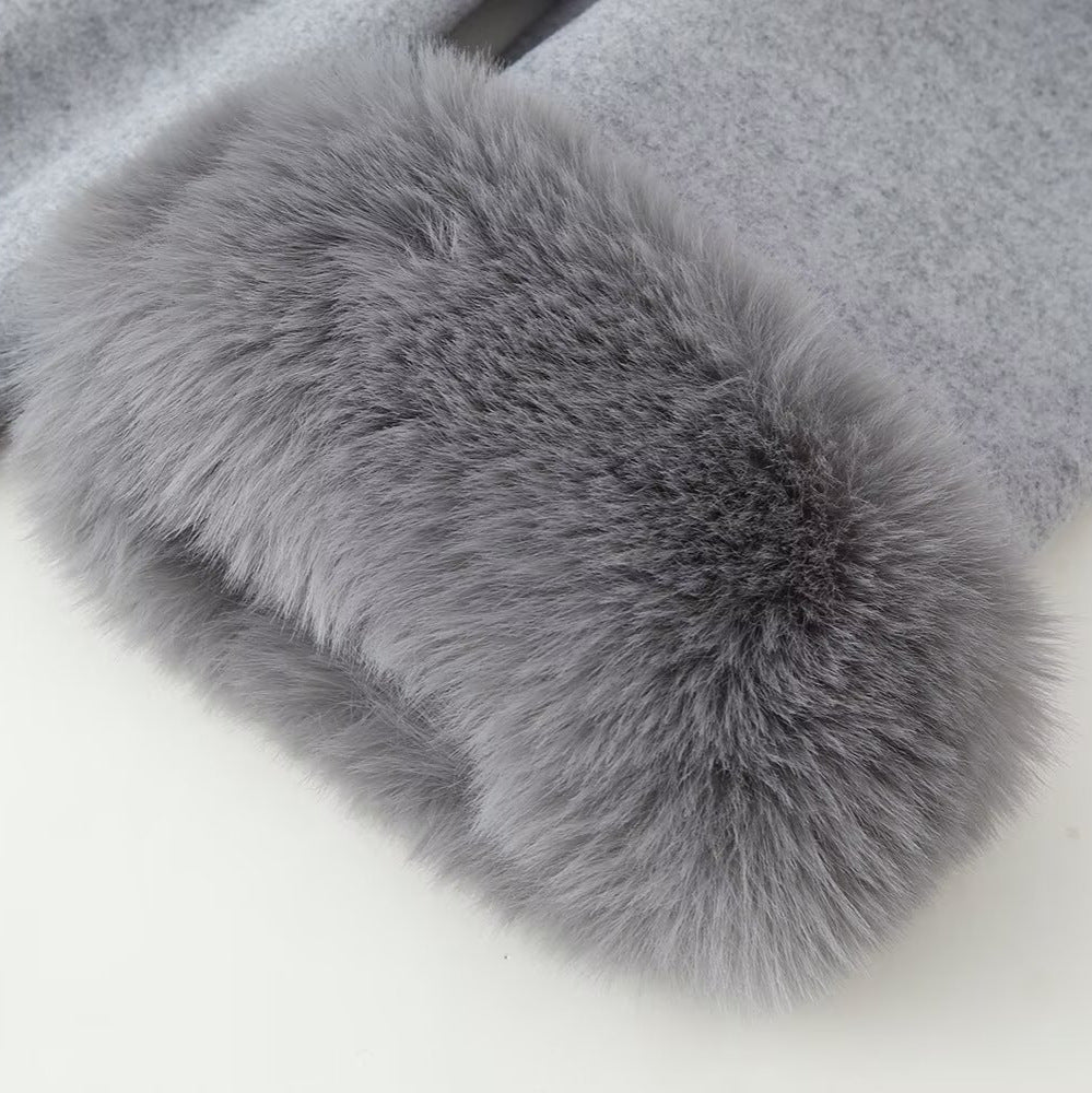 Loose woolen coat jacket