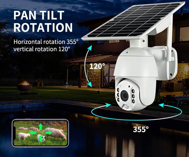 Brand 4G SIM Card WIFI Solar Battery PTZ Camera 1080P Outdoor Waterproof PIR Alarm Motion Detection P2P CCTV Camera