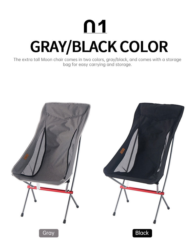 Chaise pliante d'extérieur rehaussée, chaise de lune portable, chaise de camping, de pêche, de loisirs, de plage, chaise arrière
