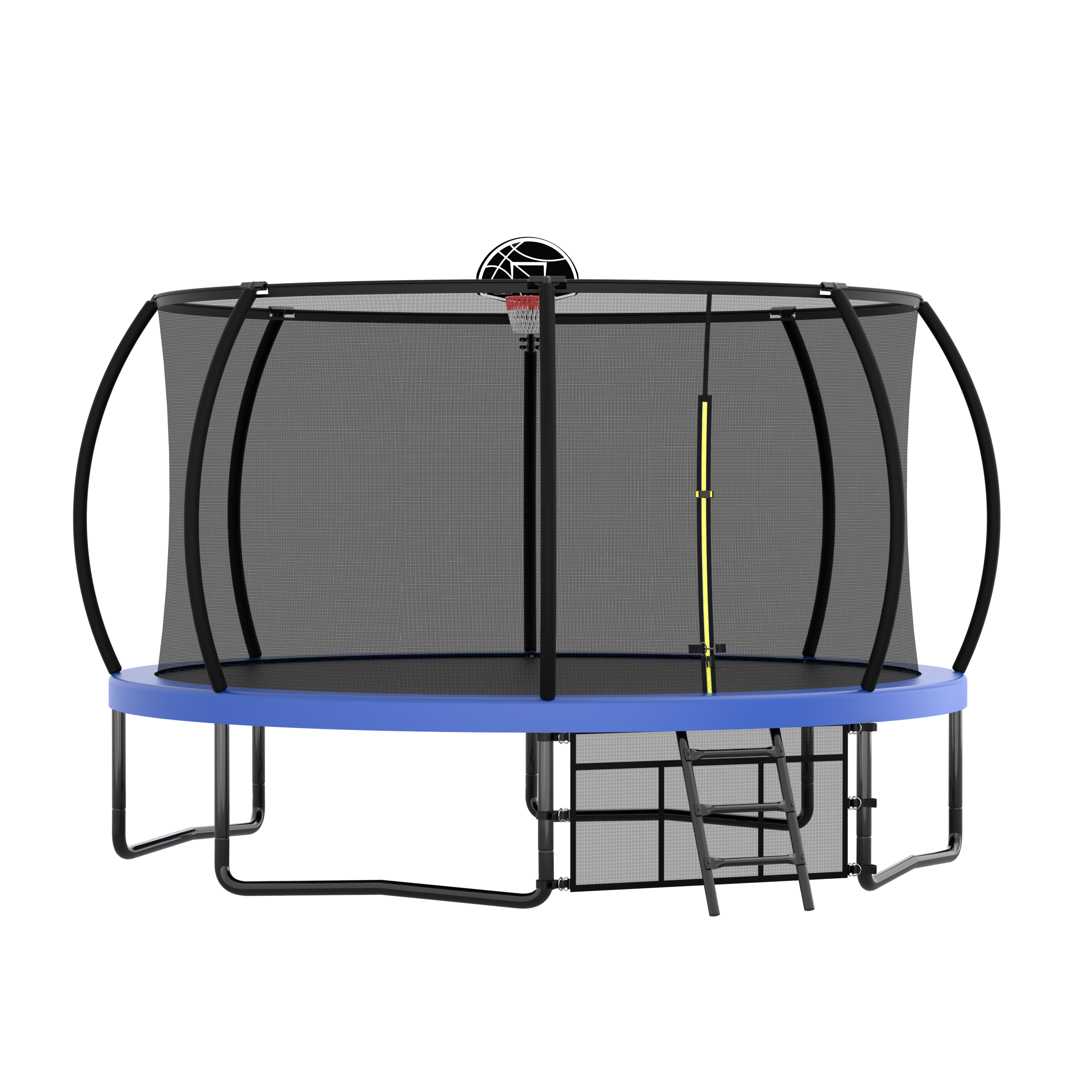 Trampoline de divertissement de 14 pieds avec clôture - échelle et revêtement antirouille, trampoline d'extérieur pour enfants approuvé ASTM