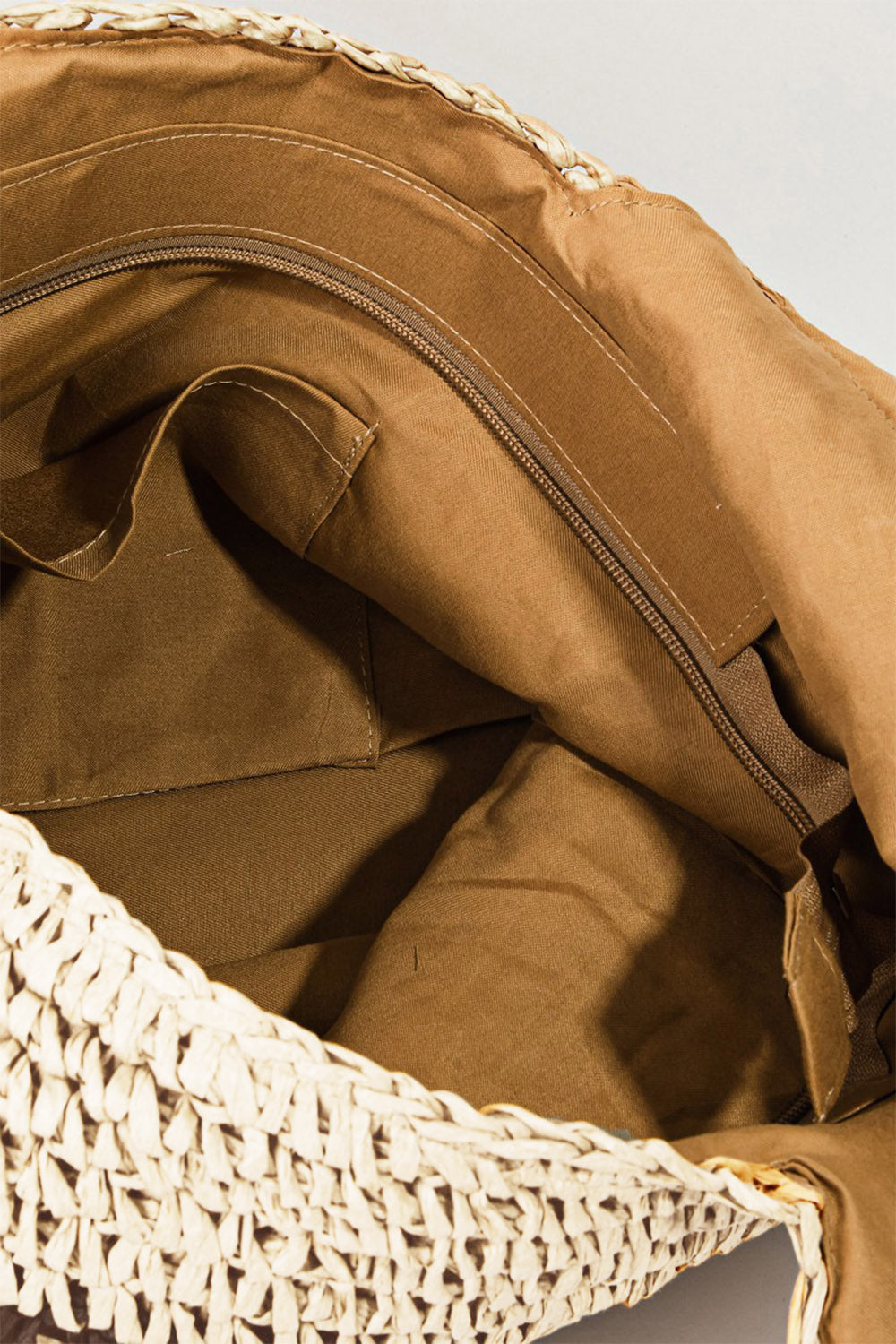 Sac fourre-tout en paille tressée à rayures Fame