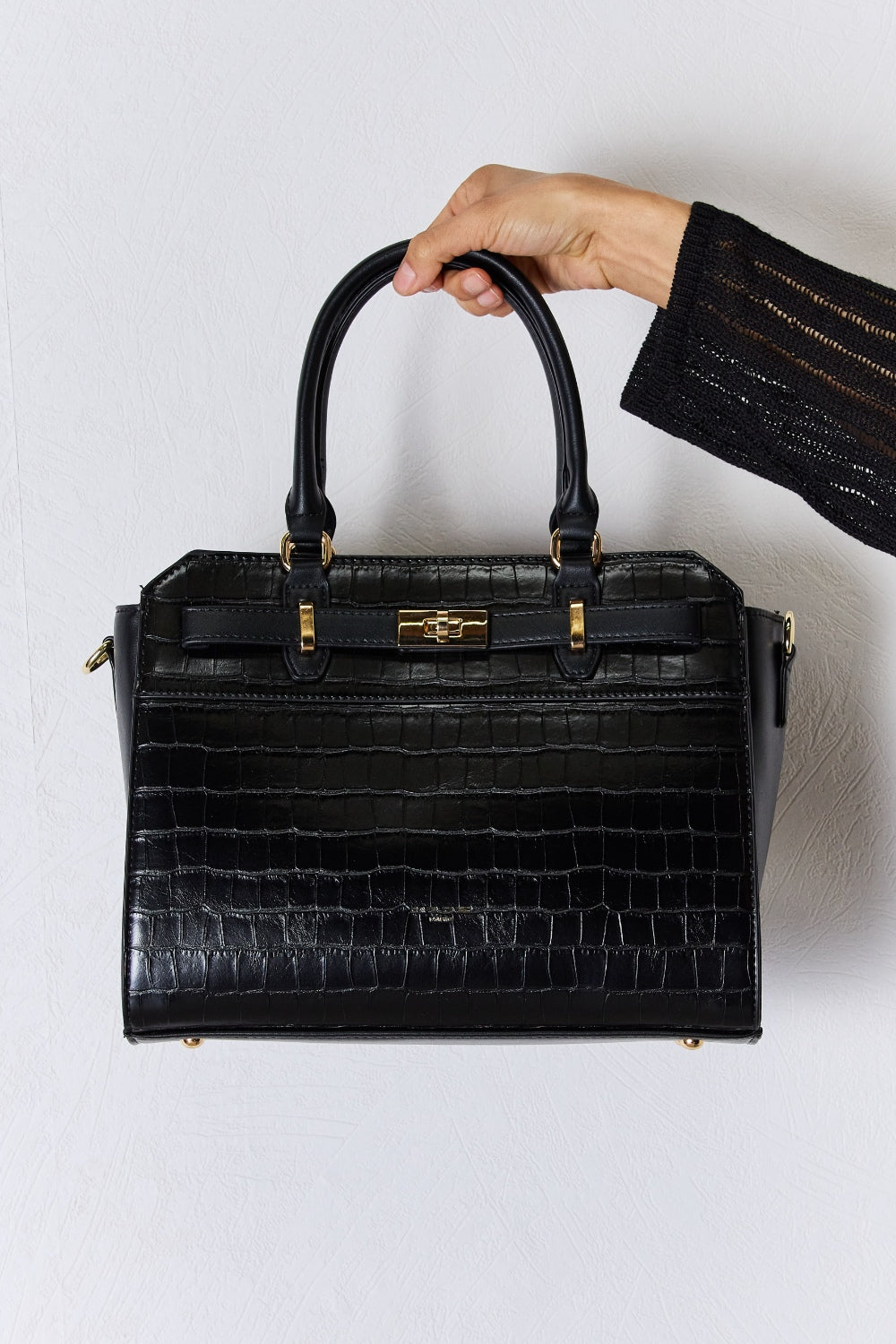 Sac à main en cuir PU texturé David Jones