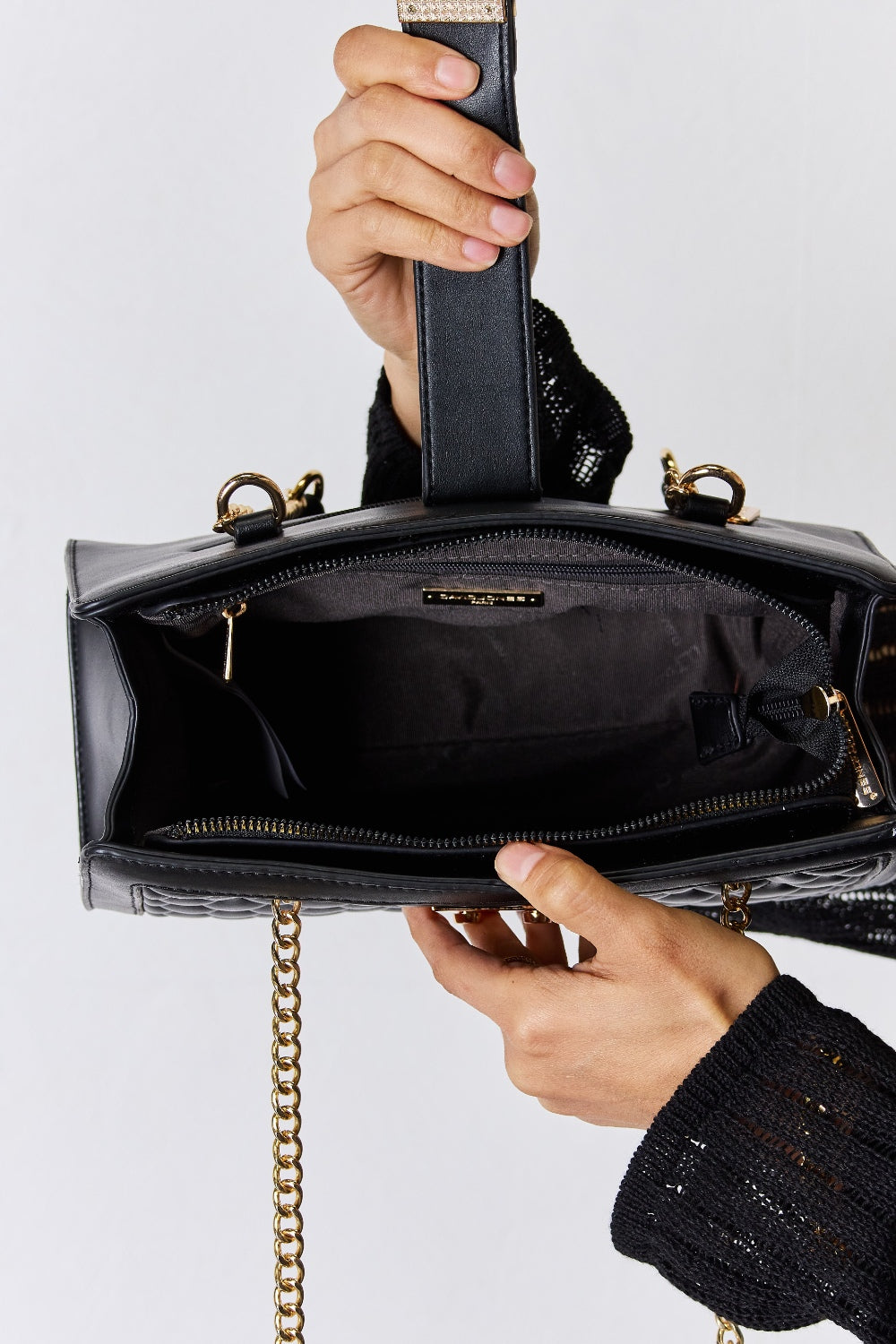Sac à main en cuir PU matelassé David Jones