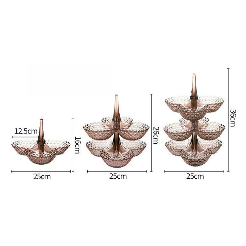 Stacked European Storage Tray Multi-layer Plastic Plate Dried Fruit Snack Platter Bowl Table Snack Candy Trays Rack Organizer