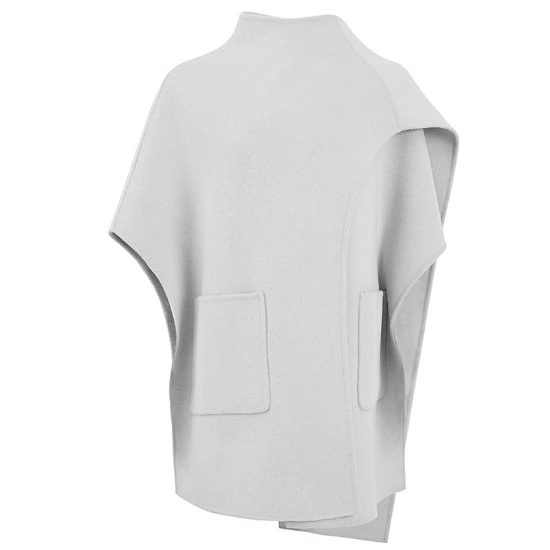 Manteau en laine ample et irrégulier pour femme, style streetwear, collection automne-hiver