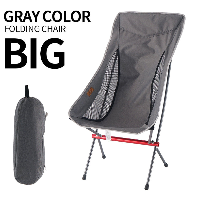 Chaise pliante d'extérieur rehaussée, chaise de lune portable, chaise de camping, de pêche, de loisirs, de plage, chaise arrière