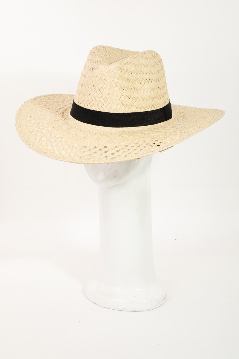 Chapeau de soleil en paille tressée Fame