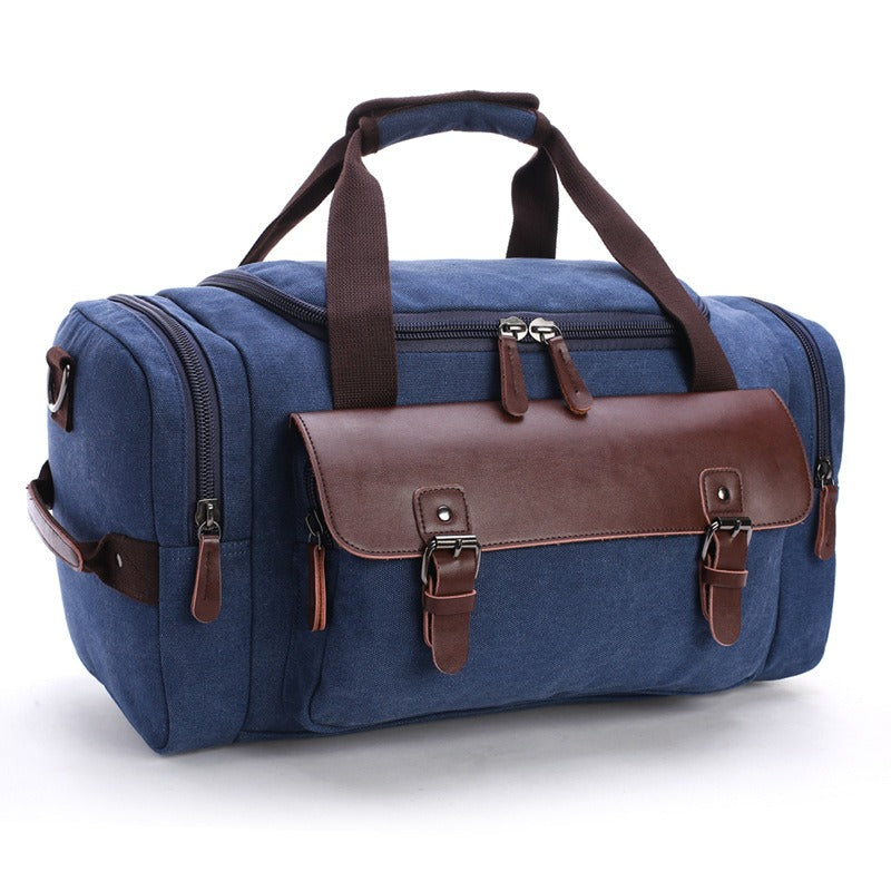 Sac fourre-tout décontracté vintage de grande capacité, sac de voyage en cuir synthétique et toile