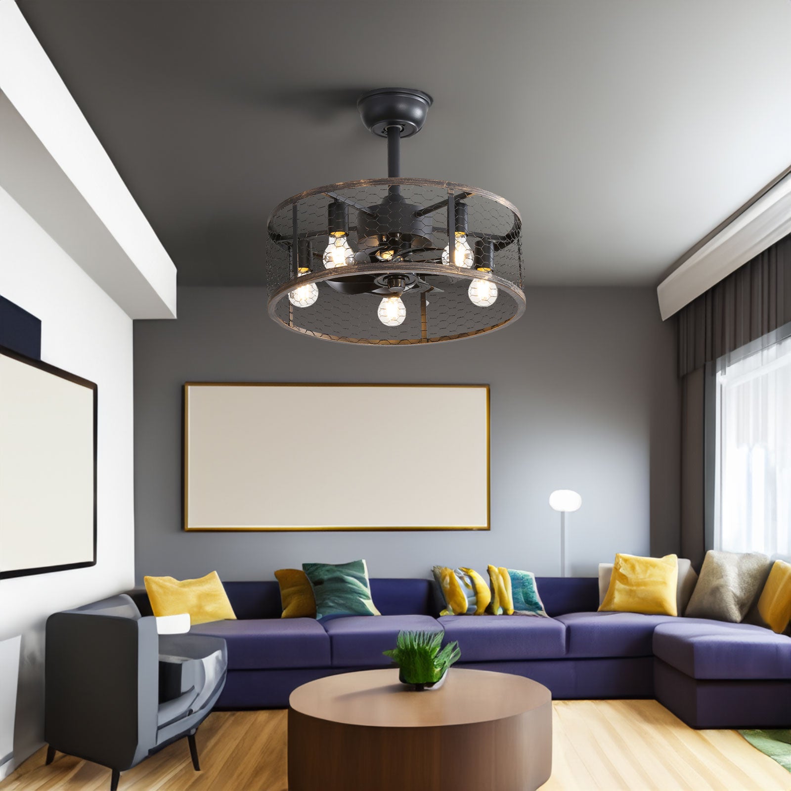 Ventilateur de plafond classique de 19,7 pouces avec lumière