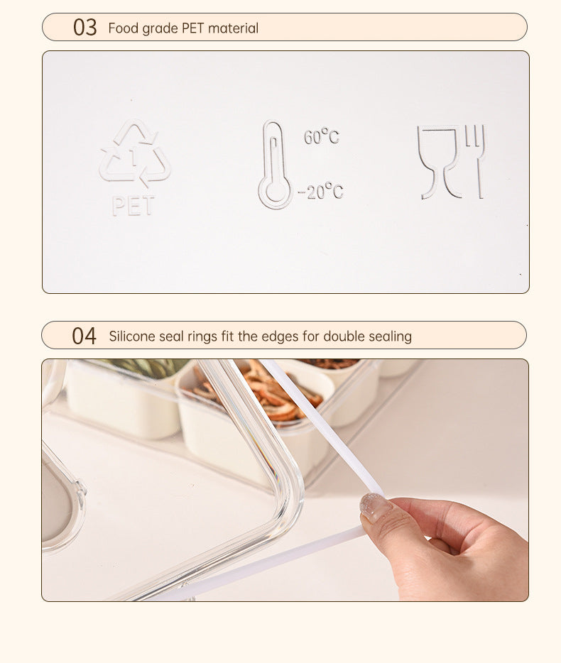 Boîte de rangement hermétique pour snacks avec compartiments pour 9 pièces, plateau à légumes en plastique avec couvercle et poignée