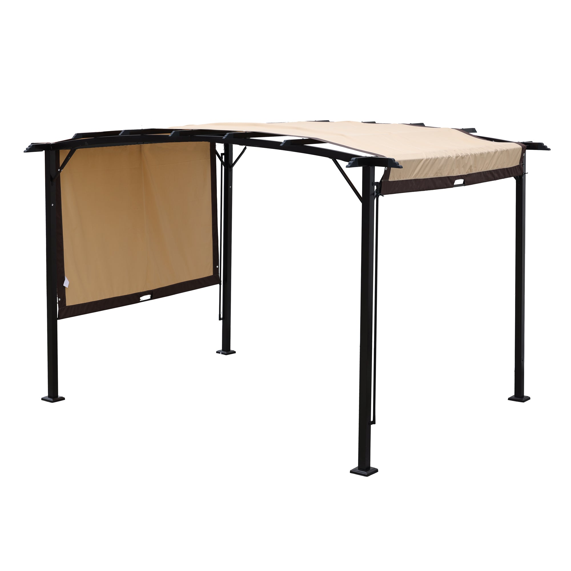 Pergola d'extérieur 12 x 9 pieds, tonnelle rétractable, structure en acier, pergola à raisins, abri solaire pour jardins