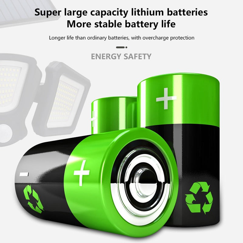 New Three Head Solar Split Wall Lamp 216Led Strong Light Outdoor Courtyard Street Lamp 5m Male Table Lamp With Line