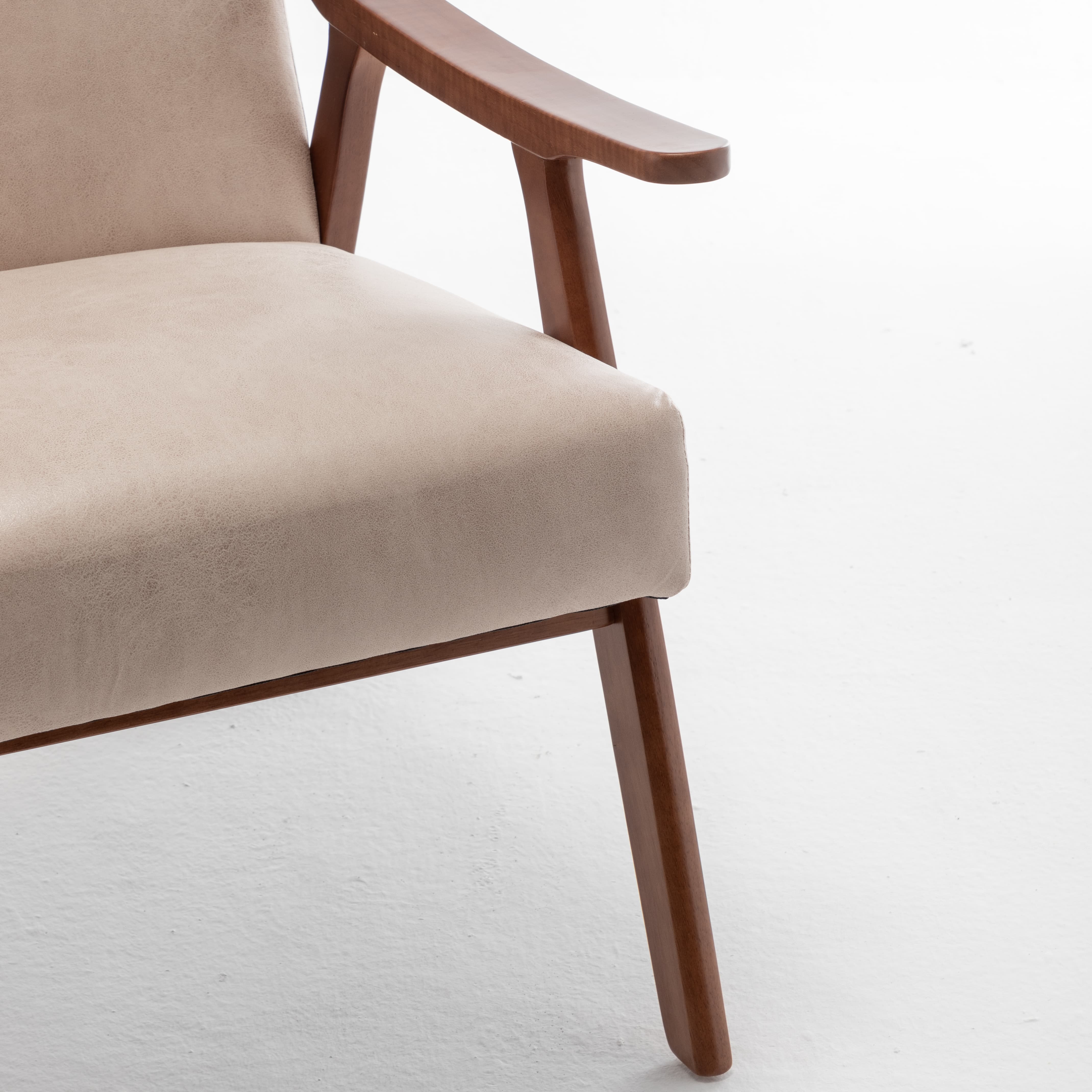 Chaise de salon à cadre en bois massif, chaise d'appoint avec dossier épais, chaise décontractée Indoo