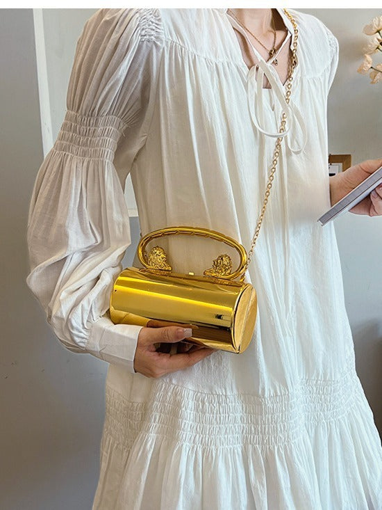 Sac à main tendance pour femme, sac polyvalent en acrylique de couleur unie, sac à bandoulière avec chaîne