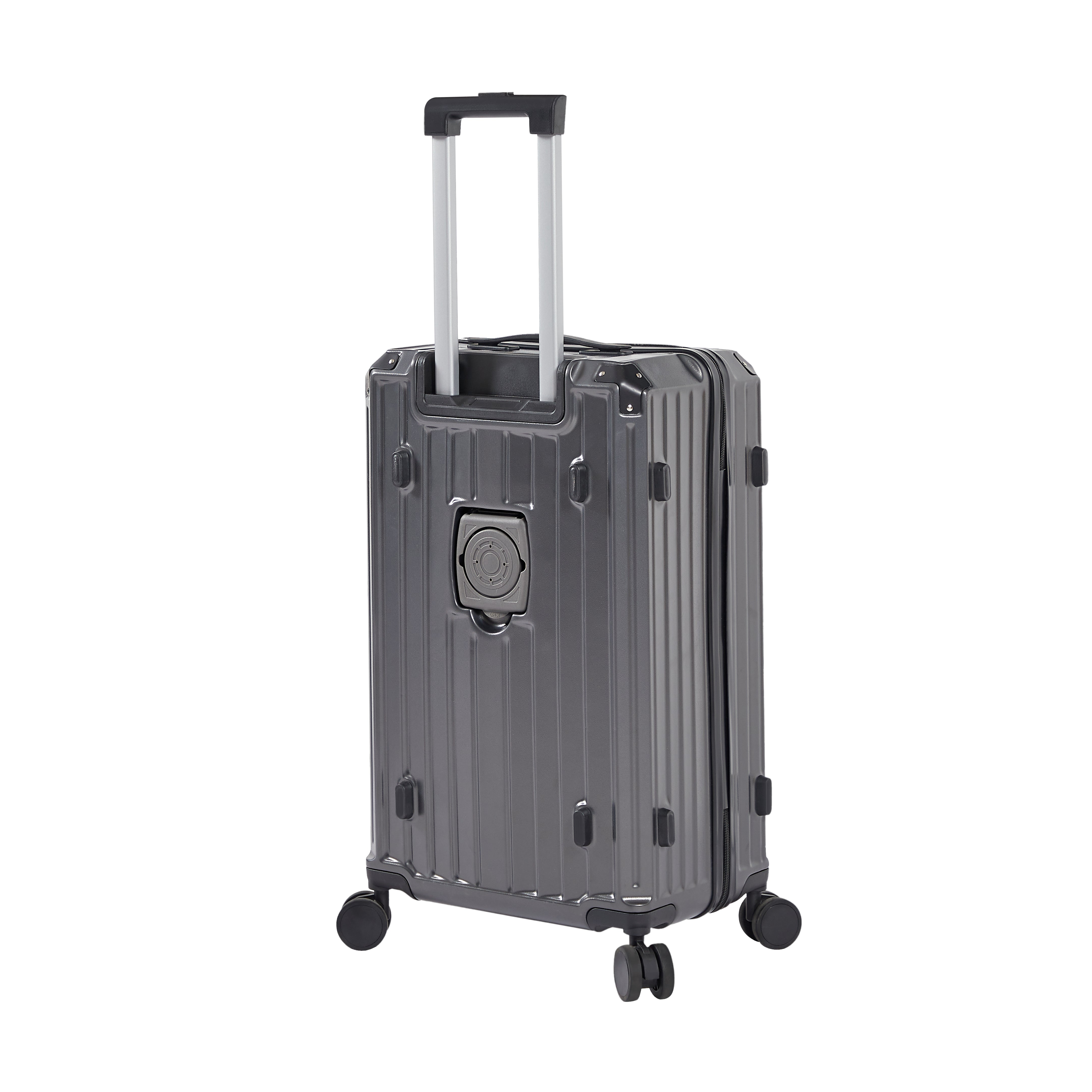 Ensemble de 4 valises (50, 61, 73, 74 cm, sac de voyage), valises légères et résistantes en PC et ABS avec porte-gobelet pliable, serrure TSA, gris