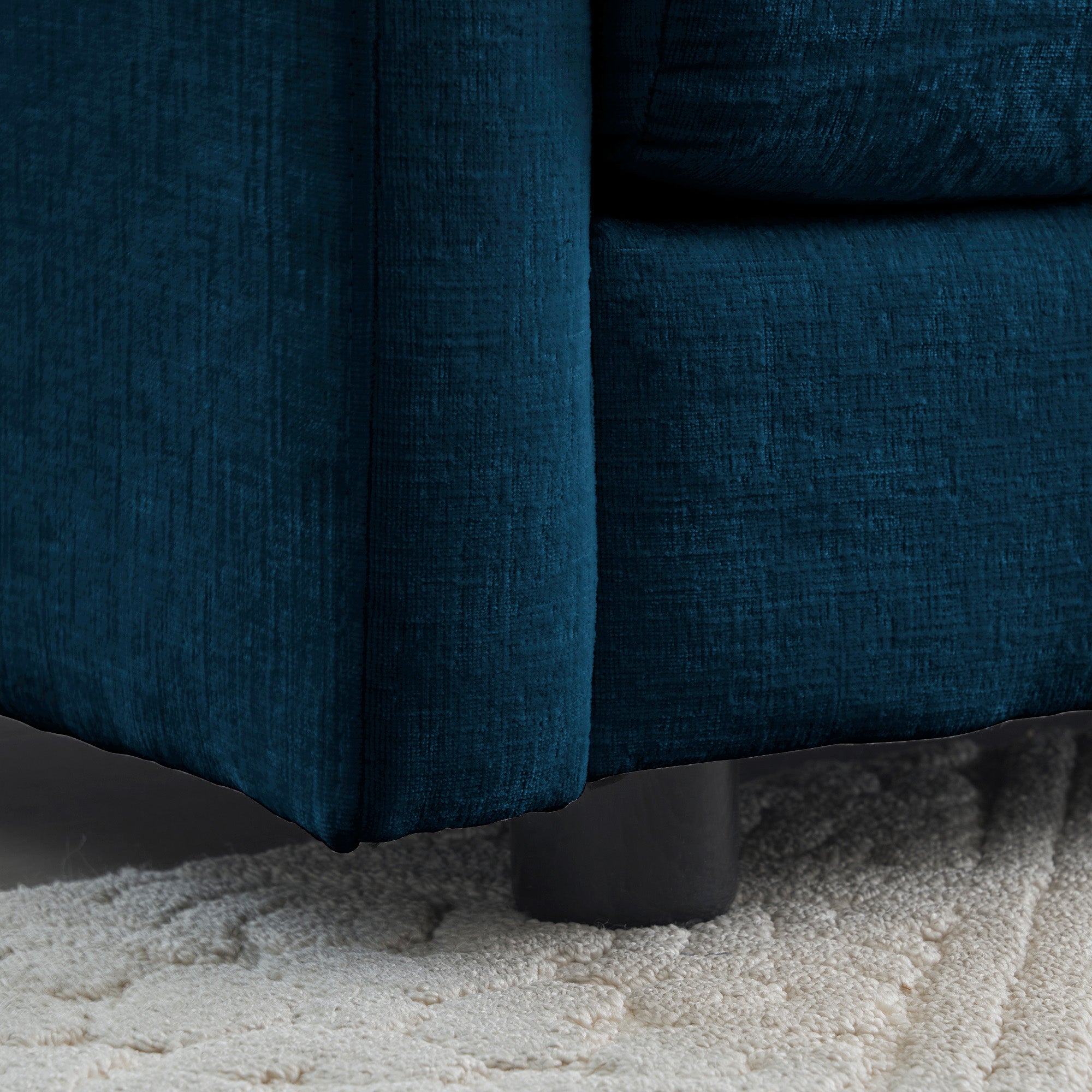 Canapé causeuse moderne en tissu pour salon, canapé 2 places rembourré, grande taille, siège profond, avec 4 oreillers, chenille bleue