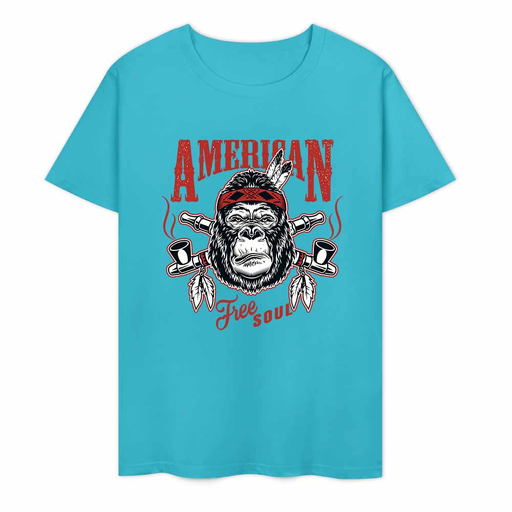 New 2025 Pure cotton short sleeved T-shirt Front print Multiple colors