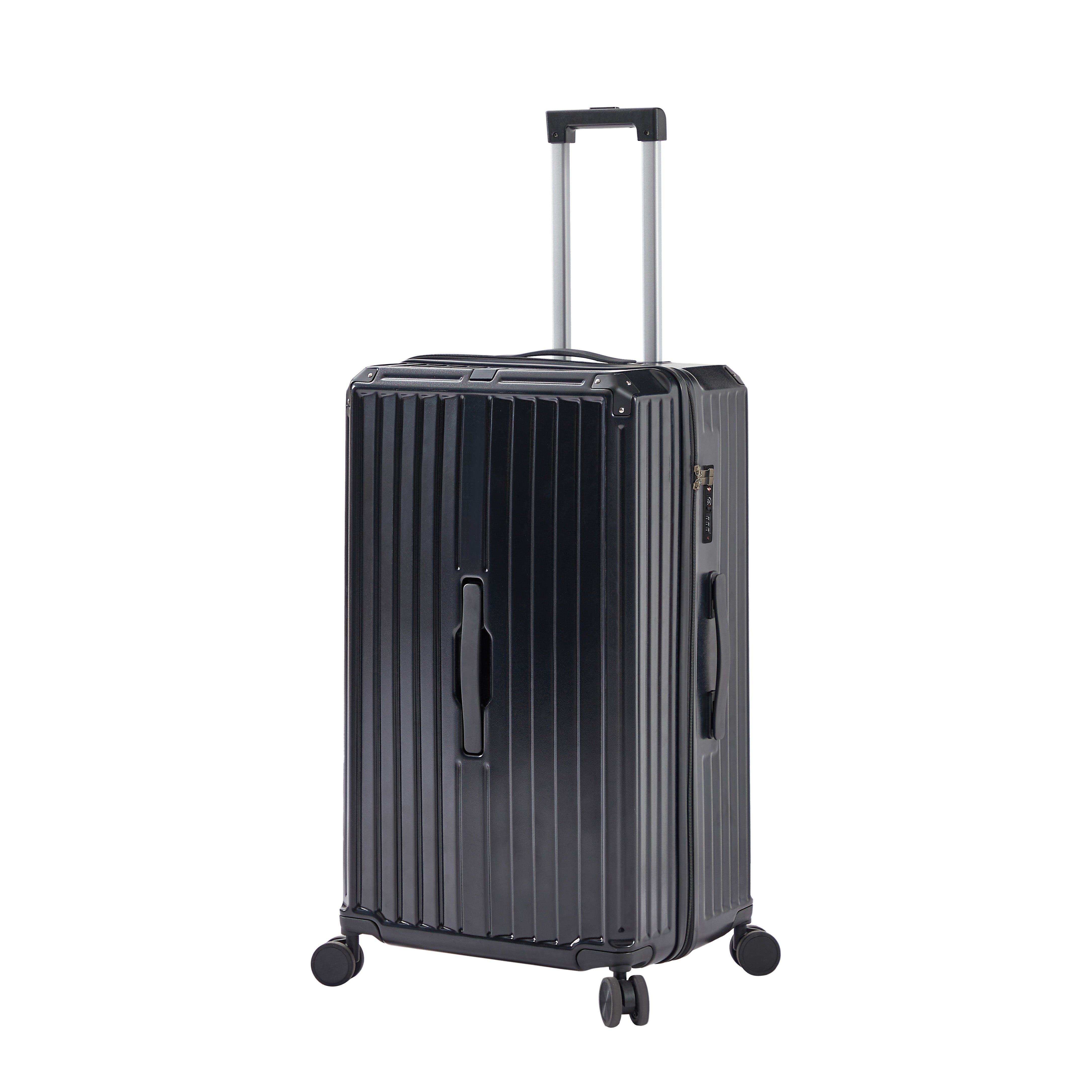 Ensemble de 4 valises (20"/24"/29"/sac de voyage), valises légères et résistantes en PC et ABS avec porte-gobelet pliable, serrure TSA, noir
