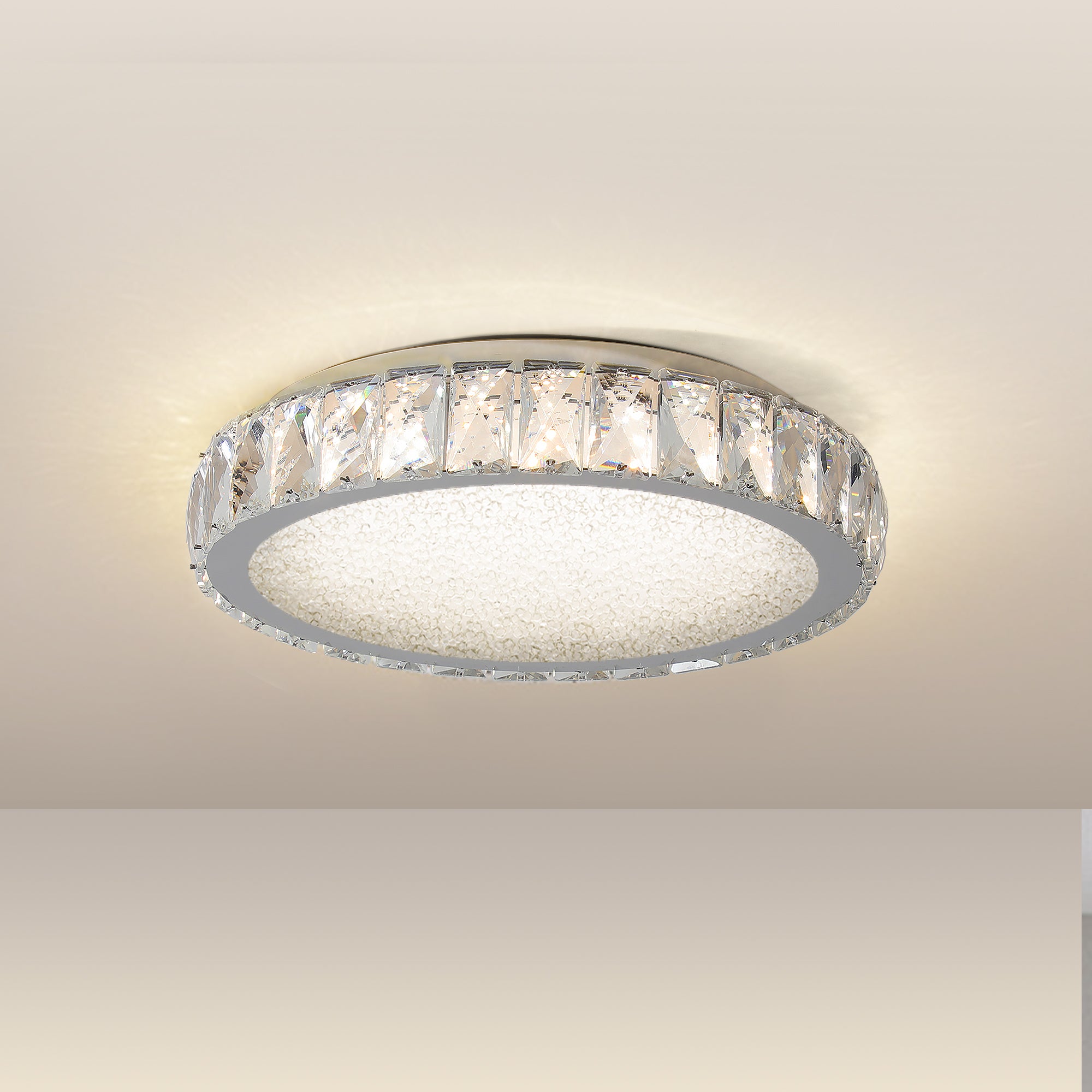 Lustre en cristal encastré