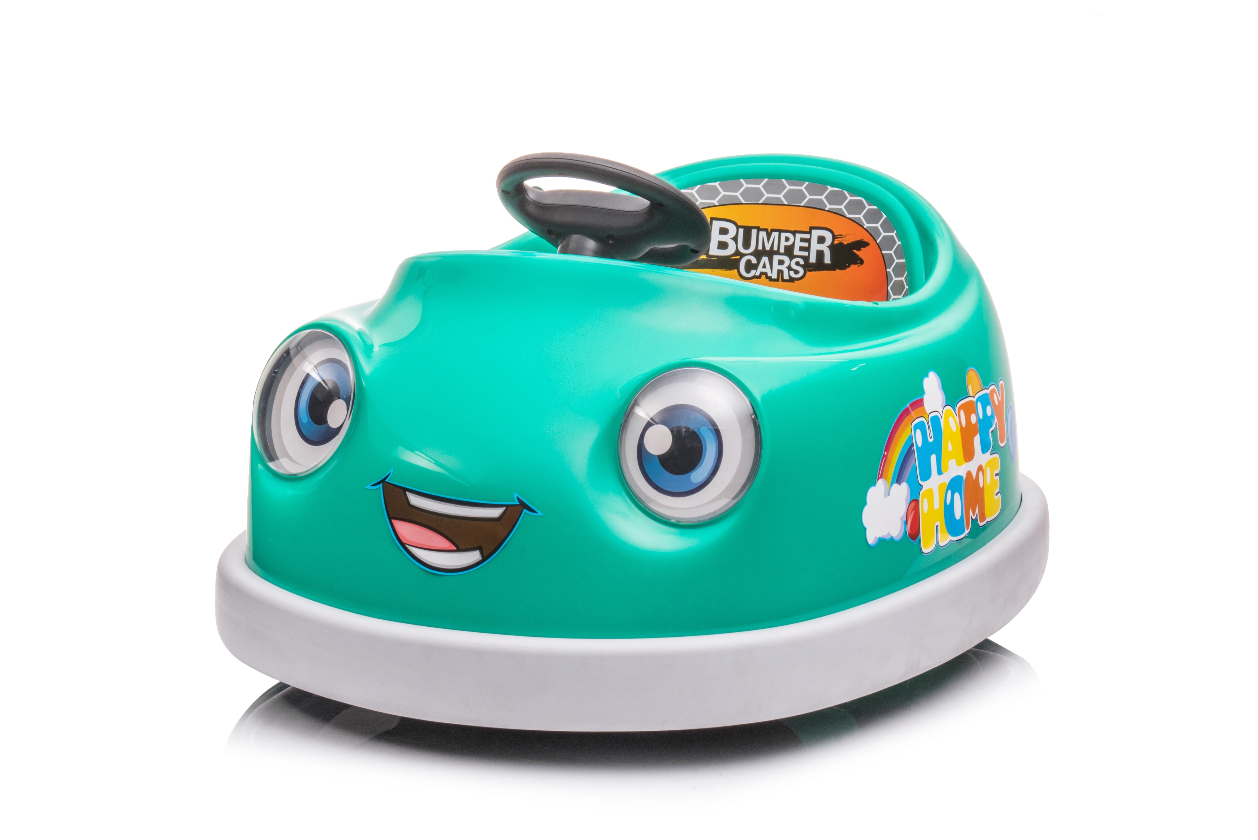 Auto-tamponneuse pour enfants, 12 V, double entraînement, voiture électrique pour enfants de 1 à 6 ans avec tige de poussée, assiette à dîner, musique, cheval à bascule