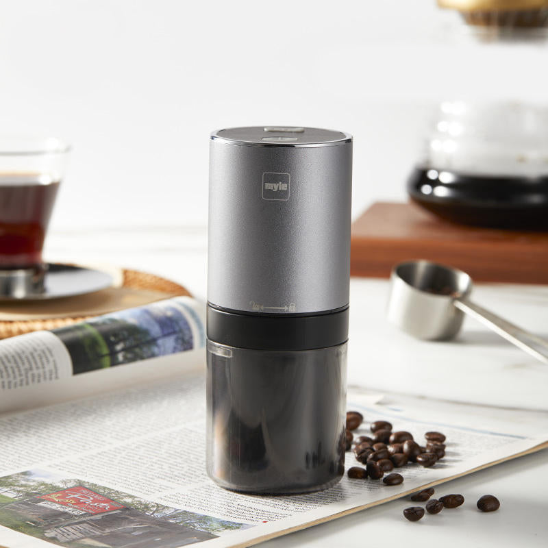 Moulin à café électrique, moulin à grains de café, chargeur USB, moulin à expresso en acier inoxydable, moulin à épices