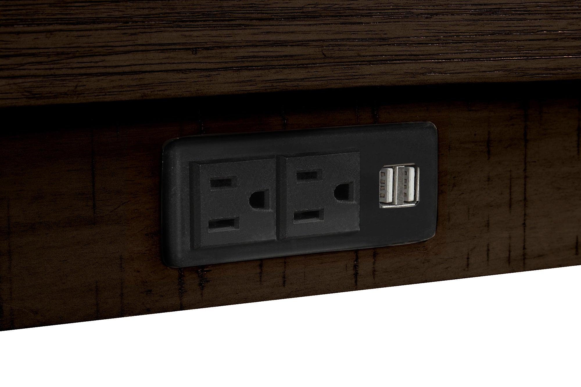 Ensemble de salle à manger de bar rustique TOPMAX 4 pièces avec tabourets rembourrés en tissu et prise de courant, marron